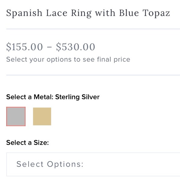 OFFERS! <3 James Avery Topaz Spanish Lace Ring - Picture 2 of 4